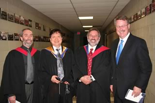 Dr. Shawn Robinson, Dr. Keng Pee Ang, Dr. Thierry Chopin and Mr. Rodney Weston (Member of Parliament for Saint John).