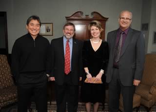 Guy Kawasaki, Thierry Chopin, Suzanne Currie and Yahia Djaoued before receiving their honours at the R3 Gala 2010.