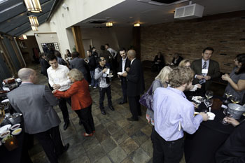The seafood connoisseurs enjoying the delicacies while networking
