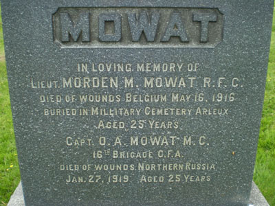 Mowat Memorial Stone.